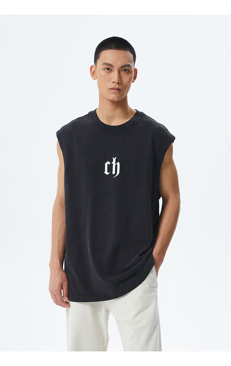 CHINISM Classic Cotton Logo Vest Men Summer Breathable Sleeveless Tank Top XV2333H6031 1
